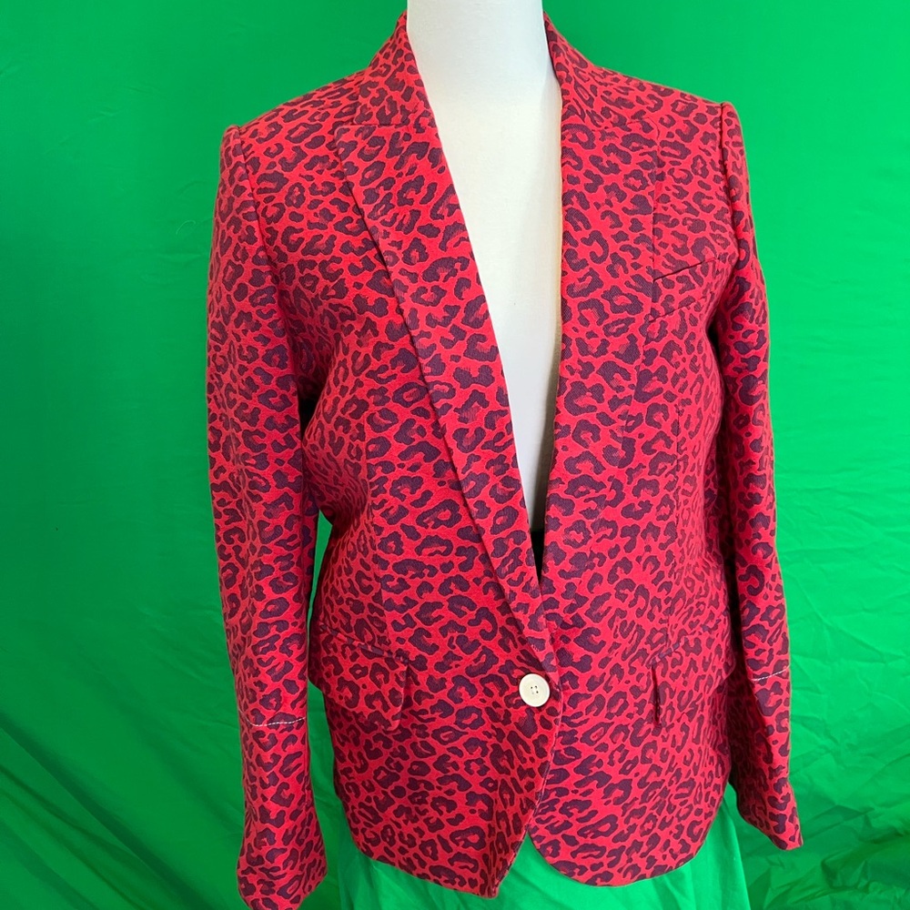 Zadig & Voltaire Red Animal Print Blazer